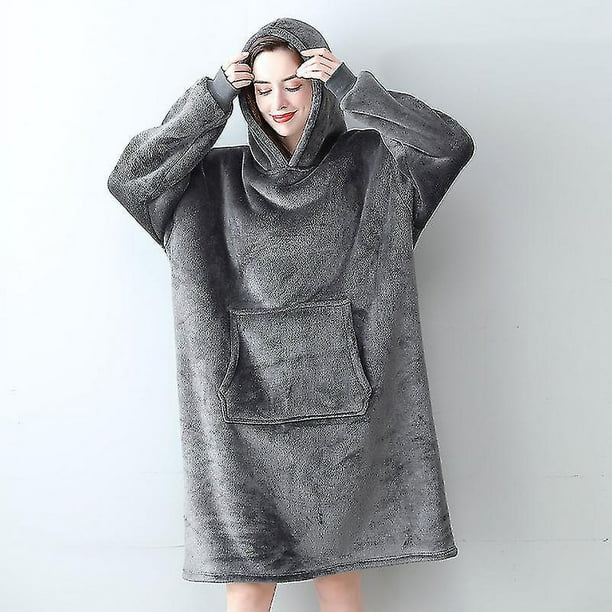 Sweat Capuche Femme Moyenne Longue Sherpa Peluche Grande Poche Frontale Sudadera con capucha Aux Adultes, Hommes, Femmes, Adolescents Super Doux, Chaud Et Conforta
