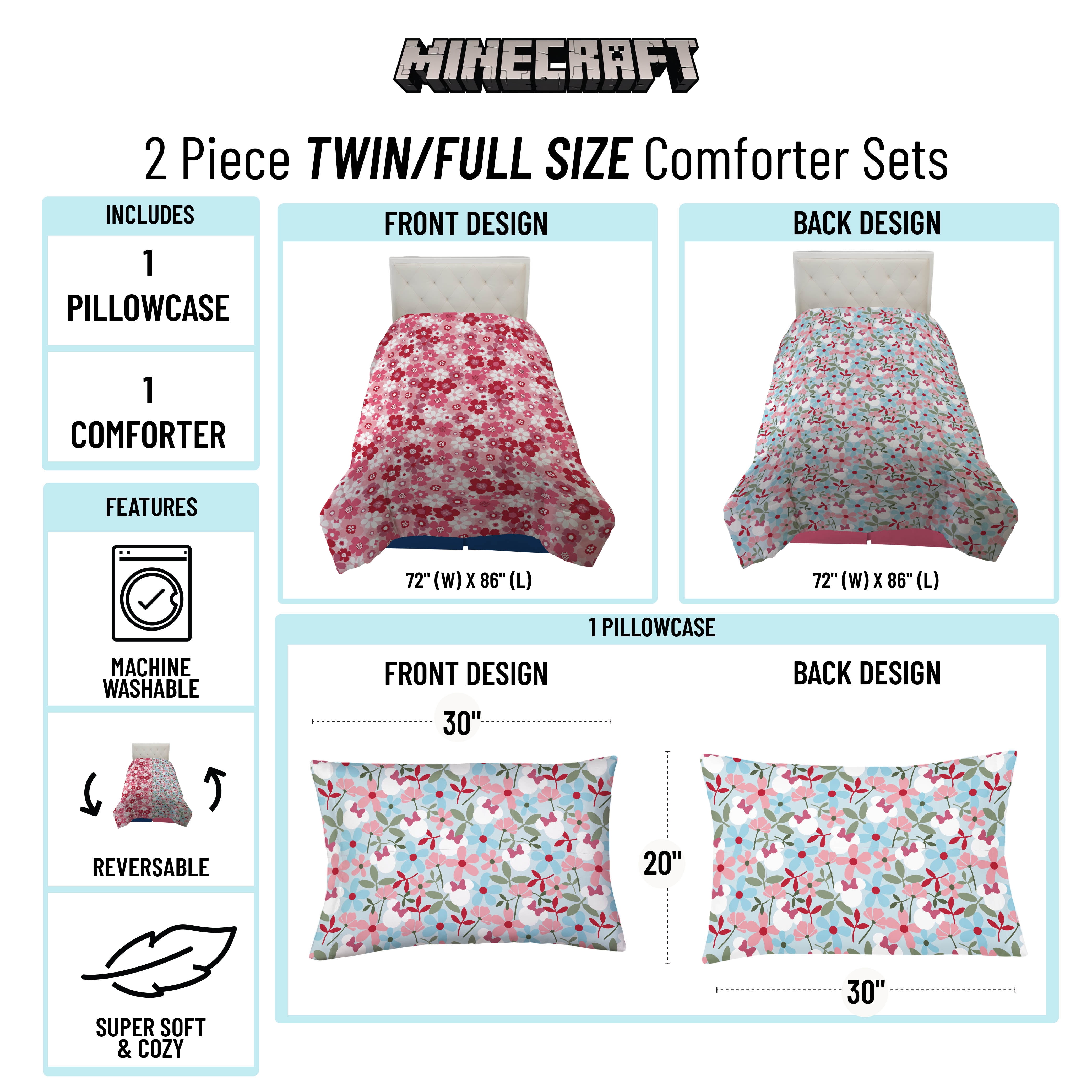 Minnie Mouse 2-Piece Reversible Comforter Set, Liberty Minnie, Multicolor, Disney, Twin/Full