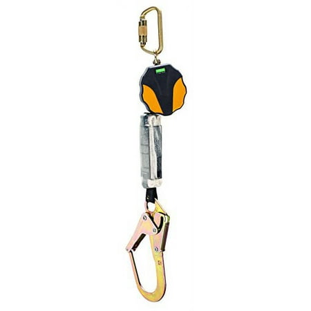 MSA 10157843 Workman Mini Personal Fall Limiter, Single-Leg, 36CL Rebar Steel Snap Hook, ANSI, 5' Length