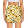 thumbnail image 4 of Uemuo Beautiful Countryside Sunflower Pattern Women's Athletic Shorts High Waisted Running Shorts with Liner Pockets Gym Elastic Workout Shorts-Large, 4 of 9