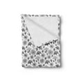 thumbnail image 2 of Floral Soft Flannel Fleece Throw Blanket, Print of Repetitive Charcoal Look Flowers Sketch on Plain Background, Cozy Plush for Indoor and Outdoor Use, 70" x 90", Charcoal Grey and White, by Ambesonne, 2 of 5