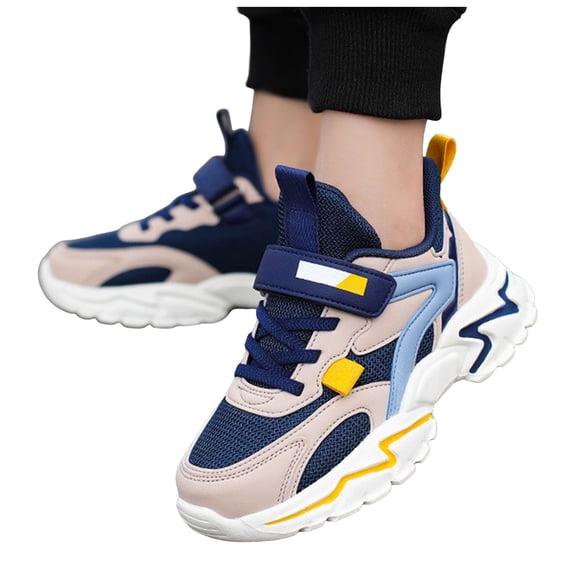 Toddler Boys Lightweight Running Shoes Casual Non Slip High Top Basketball Shoes Stylish Comfortable Platform Athletic Shoes Blue Size 6 Big Kids