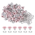 thumbnail image 1 of Unique Bargains 100 Pcs Œillets 1/5 Pouce (5mm) Trou d'Identification Métal Auto-Adhésif avec Rondelles pour Cuir Rose, 1 of 7