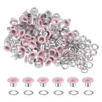 Uxcell 100PCS Grommets Eyelets 1/5 Inch (5mm) ID Hole Metal Self Backing Eyelet with Washers for Leather Pink