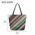 thumbnail image 5 of FORMRS Womens Canvas Tote Bag with Zipper Inner Pocket Shoulder Handbag, Retro Stripes, 5 of 7
