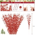thumbnail image 2 of 10 Pack Artificial Glitter Berry Stem Ornaments 17in Decorative Christmas Picks Glittery Bead Sticks Branches for Christmas Tree Decor DIY Wreath Crafts Home Decor (Red), 2 of 9