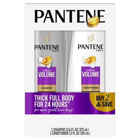 Pantene Pro-V Sheer Volume Shampoo and Conditioner Bundle (Best Shampoo And Conditioner For Brazilian Weave)