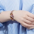 thumbnail image 5 of Big Bridal Wedding Silver Plated CZ Red Leaf Bracelet for Women Party Jewelry, 5 of 9