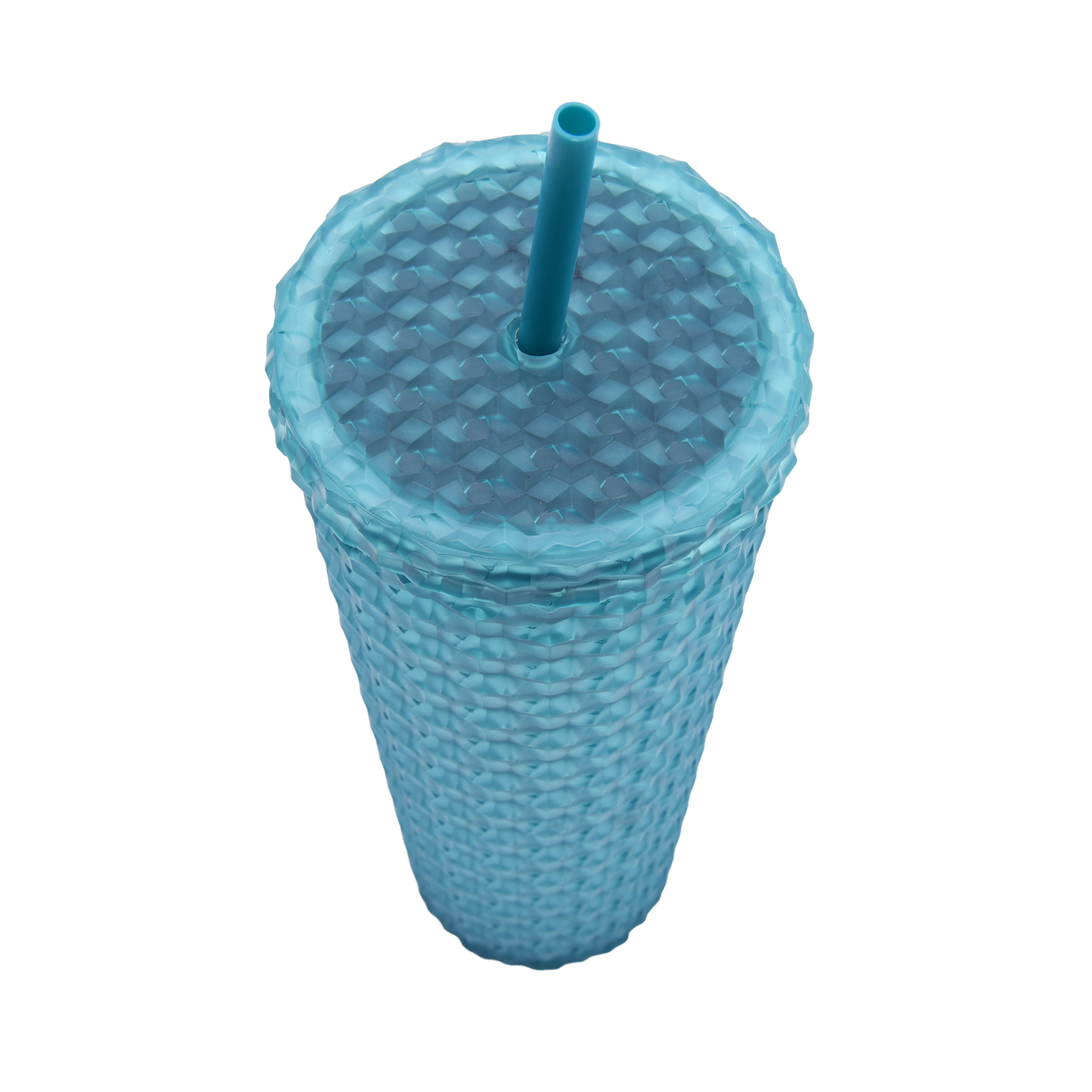 Mainstays 4-Pack 26-Ounce Textured Tumbler with Straw, Matte Teal