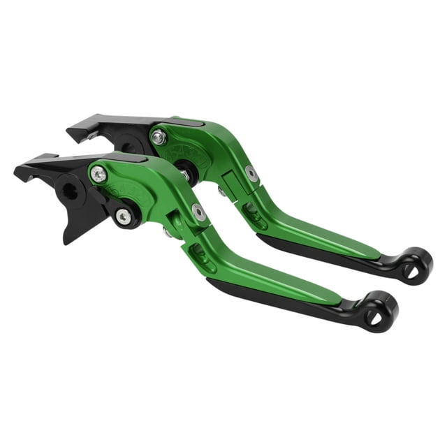 Palanca de freno y embrague corta larga para Kawasaki ZX7R/ZX7RR 1989-2003, palanca de manillar de motocicleta ajustable, aleación de aluminio, mango verde con extremo negro