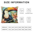 thumbnail image 5 of Creowell Hello Summer Vibes Decorative Throw Pillow Covers, Tropical Toucan Flamingo Palm Leaves Cushion Case Decor, Hawaii Hibiscus Flower Colorful Stripes Seasonal Home Decoration 22x22in, 5 of 5