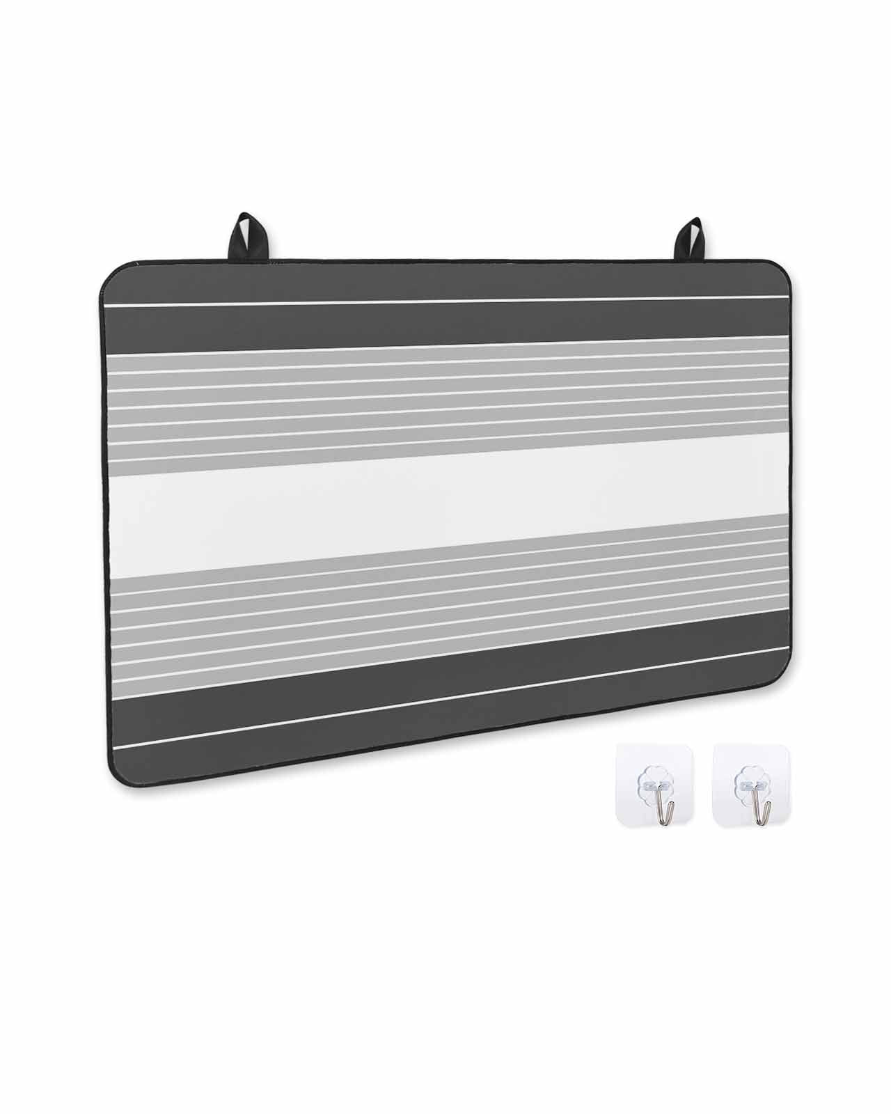nqOlkjepod Large Induction Cooktop Protector Mat 36"x21", Black Grey Stripe Stove Top Covers for Electric Stove, Modern Art Horizontal Striped Stove Burner Cover Mats, Glass Top Stove Cover