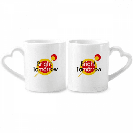 

Children Pure Happiness Hope Couple Porcelain Mug Set Cerac Lover Cup Heart Handle