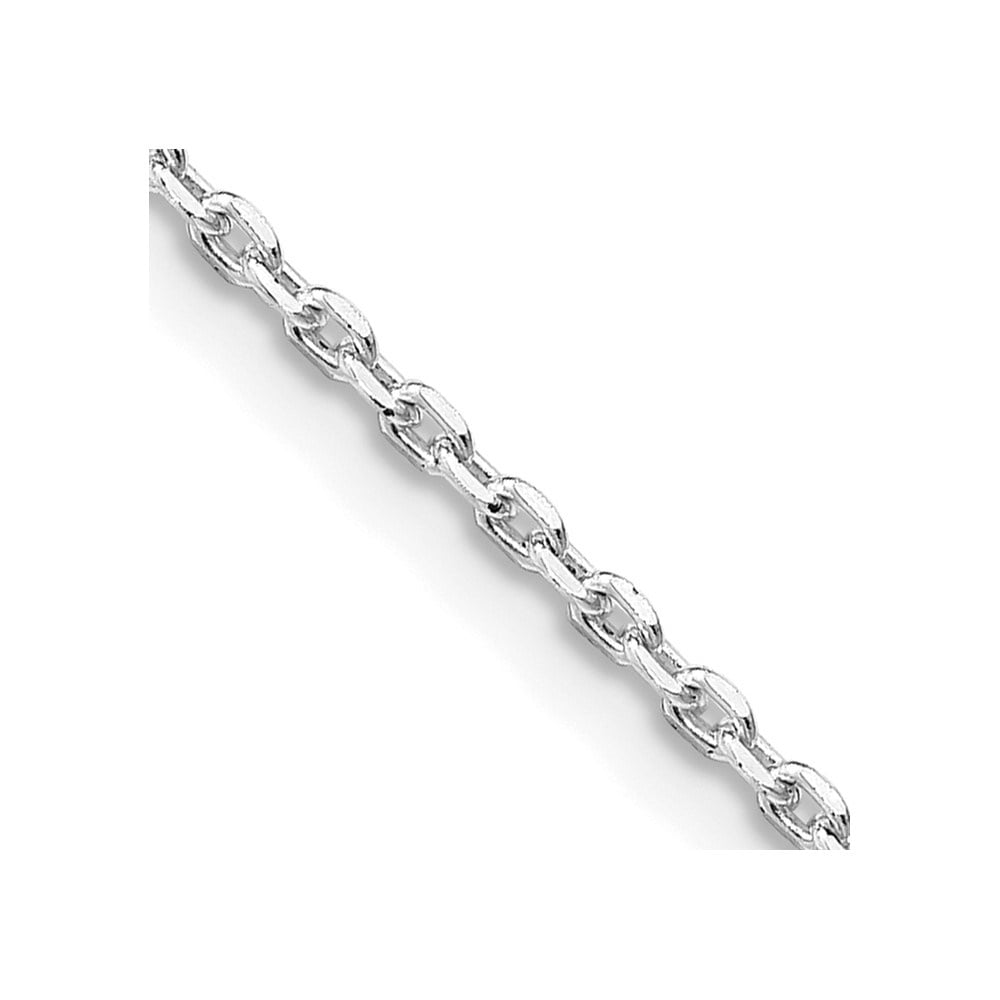 18 inch Rhodium Light Oval Cable Chain. 