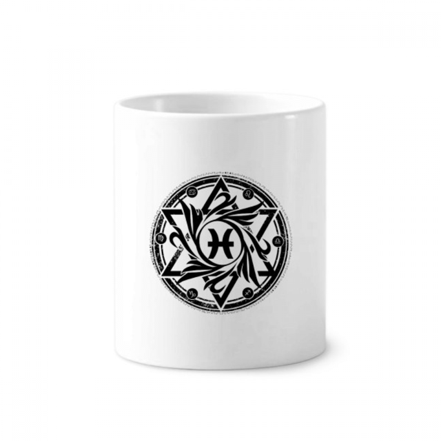 Haz químico Cepillo de dientes titular de la pluma Mug de ceramica blanca taza 350ml