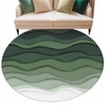 thumbnail image 2 of Abstract Round Living Room Rugs 7 ft, Sage Green Gradient Ocean Waves Sandy Beach Washable Area Rug with Non-Slip Sturdy Edge Binding Round Carpet for Kitchen Office Bedroom, 2 of 9