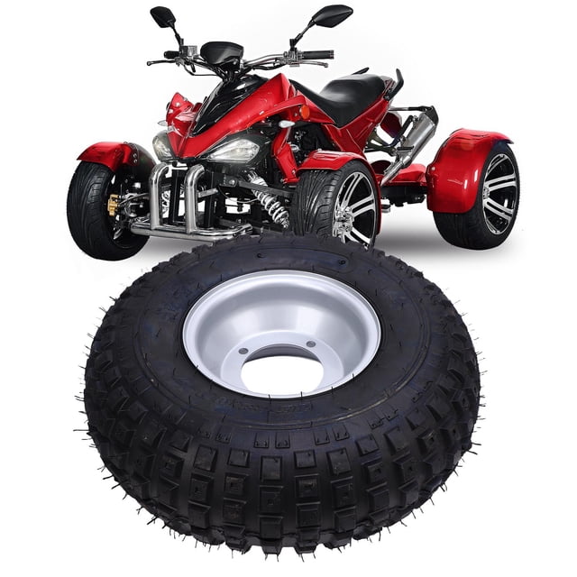 Neumático De Vacío De 7 Pulgadas, Neumático Sin Cámara Antideslizante A Prueba De Pinchazos 16x8-7 Con Llanta Para Carrito De ATV UTV Quad Off Road Go Kart