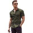 thumbnail image 2 of COOFANDY Men's Muscle Fit Dress Shirts Wrinkle-Free Short Sleeve Casual Button Down Shirt, 2 of 11