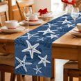 thumbnail image 5 of Table Runners 70 Inches Long Dress Scarves, Navy Blue Starfish Farmhouse Coffee/Dining/Kitchen Table Decor, Holiday Table Runner, Coral Shell Ocean Vintage Coastal 13x70 Inch, 5 of 9