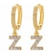 thumbnail image 2 of Xihbxyly Pendientes Delicados, Aros con Iniciales de Diamantes de Imitación Brillantes, Diseño de Letras Del Alfabeto Chapadas En Oro, Accesorio Elegante para Cualquier Atuendo, Ocasiones Especiales,, 2 of 2