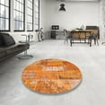thumbnail image 4 of Ahgly Company Machine Washable Indoor Square Contemporary Orange Red Area Rugs, 4' Square, 4 of 7