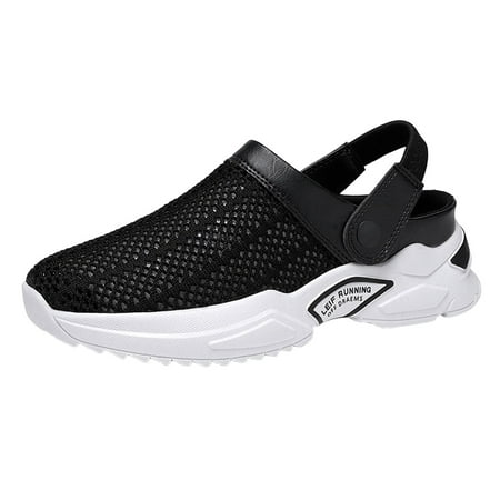 

SEMIMAY Men Casual Soft Flat Slippers Breathable Lightweight Walking Shoes Fashion Black