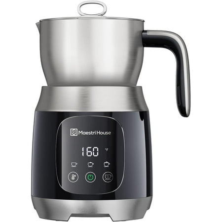 

Maestri House Milk Frother 21OZ Variable Temp and Froth Thickness Milk Frother and Steamer Smart Touch Control Milk Warmer Dishwasher Safe Memory Function for Latte Cappuccino Black 120V