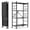 Black-4-Tier, variant on Storage Shelves With 6 Hooks 3 Tier Foldable Shelf Wheels Metal Shelving Unit Rolling Cart Utility Rack Organization For Pantry Kitchen Black - No Assembly