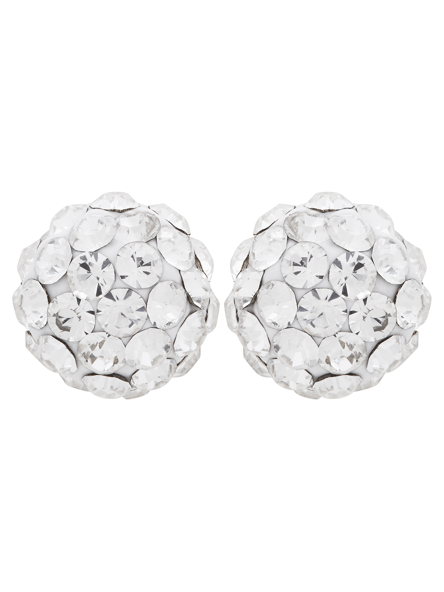 Brilliance Fine Jewelry White Crystals 4.8MM Studs in 10K Yellow Gold Earrings - image 2 of 4