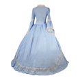 thumbnail image 4 of IROINNID Long Sleeve Dress for Women Middle Ages able Temperament Gothic Retro Court Style Long Dress with Long Sleeved Round Neck Dress,Light Blue, 4 of 5