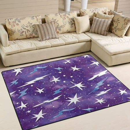 Area Rug Indoor 80 x58 Non-Slip Wear Resistant Floor Mats Soft Large Carpets for Living Room Bedroom Home Decor Washable Rug Purple Lightning Bolts