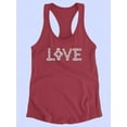 thumbnail image 3 of Love Strips Art Text    Racerback Tank Women -Image by Shutterstock, Female Small, 3 of 4