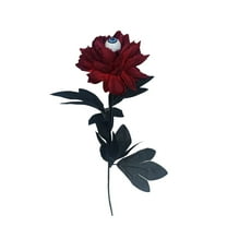 Luoshdecor Halloween Eyeball Flowers,Artificial Silk Roses Flowers with Eyeball Gothic Rose Bushes for Halloween Party Home Decorations(Black, Red)