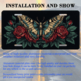 thumbnail image 3 of 1 Pcs 2D Flat License Plate Covers & Frames, Butterfly and Roses For Decorative Front, Waterproof For Decoration Aluminum License Plate Covers & Frames Cover For Men Women, 12" X 6", 3 of 7