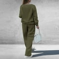 thumbnail image 4 of Wutalume Women's Fashionable Long Sleeve Casual 2-Piece Set, Loose Sweatshirt and Wide Leg Joggers, Sporty Loungewear Outfit,Army Green L, 4 of 7