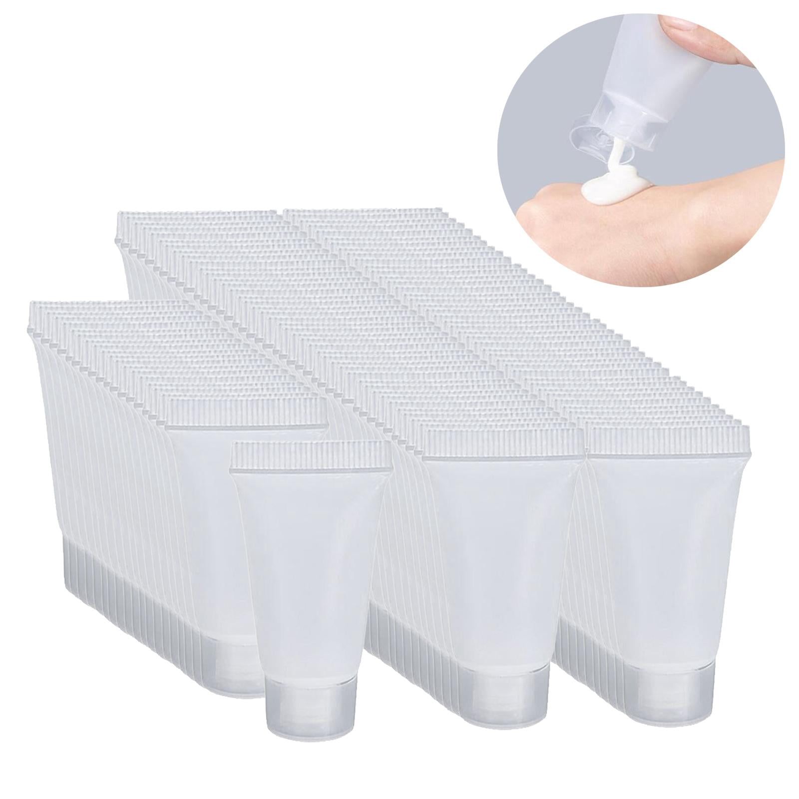 EHJRE 100Pcs Empty Bottle 5ml with Caps Refillable Portable Plastic .Container . .Shampoo Squeeze Bottle .Hand Lotion Travel - matte white