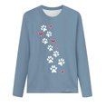 thumbnail image 4 of hxobax Cute Heart Paw Shirts for Women Fall Long Sleeve Top Casual Crewneck Pullover Tunic Tee Shirt, 4 of 5
