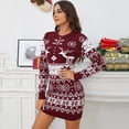 thumbnail image 2 of Yesfashion Women Ugly Christmas Sweater Dress Printed Long Sleeve Knit Mini Dress Xmas Tunic Dress, 2 of 5