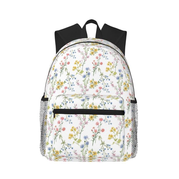 Disketp Floral Mochila Ligera Clásica con Múltiples Bolsillos, Mochila Casual para Hombre y Mujer, Ideal para Escuela, Trabajo y Viajes