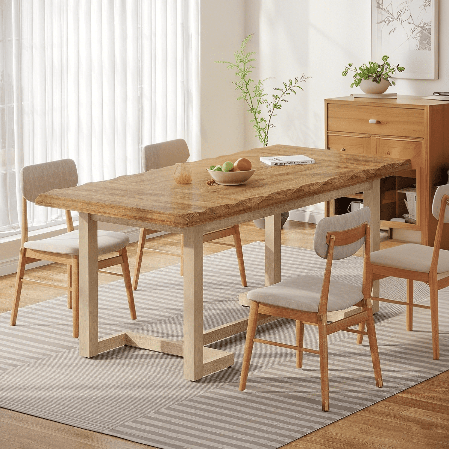 Rectangular Dining Table Tribesigns 78 Inch Long Kitchen Table For