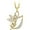 Yellow, variant on 14K White Gold Finish Round Cut White Diamond 925 Sterling Silver Diamond Cute Elf Angele With G Initial Letter Pendant Necklace for Women