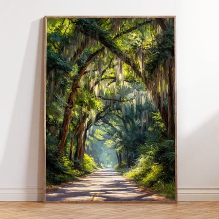 Tallahassee Florida Scenic Road Nature Travel Poster, Unframed Paper Print Size 8x12