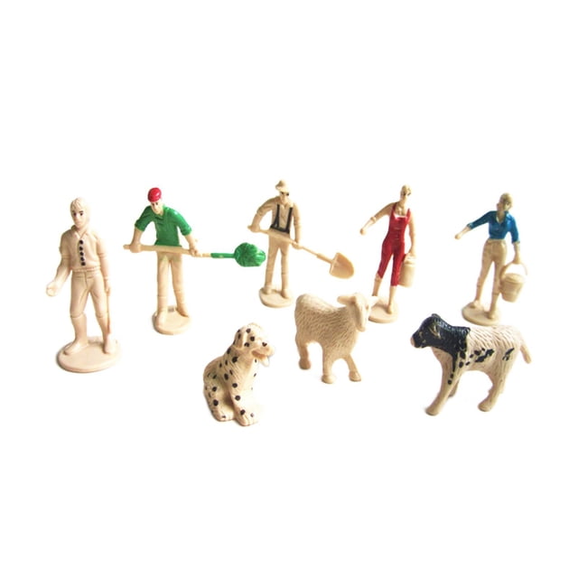 Tachiuwa 8 Pieces Prehistoric Animal Model Cake Topper Simulation Mini Farm Character