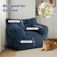 thumbnail image 2 of Pamapic Blue Bean Bag Chair with Corduroy Cover and Armrests, Lazy Sofa for Living Room, 2 of 7