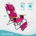 thumbnail image 3 of Ostrich The Woody Backpack 3N1 Portable Chair, Reclining Lounger with Cooler Bag, Pink, 3 of 10