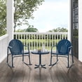 thumbnail image 3 of Crosley Furniture Griffith 3 Piece Metal Outdoor Rocking Chair Set in Navy Gloss, 3 of 13