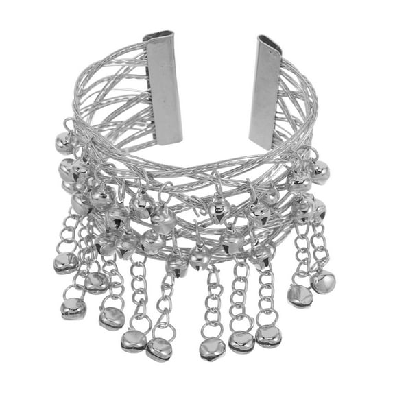 TAILTOSS Silver Ethnic Dance Bracelet 1Pack for Women Wrist Jewelry and Upper Arm Bangle