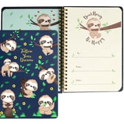Sloth Spiral Notebook Hardcover Journal 120 Lined Pages Teacher Office School Home Gift Idea