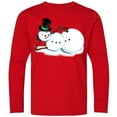 thumbnail image 3 of Inktastic Sassy Snowman in Top Hat Long Sleeve Youth T-Shirt, 3 of 5