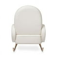 thumbnail image 5 of Million Dollar Baby Compass Upholstered Modern Fabric Rocker in Cream with Rose Gold Legs, 5 of 8